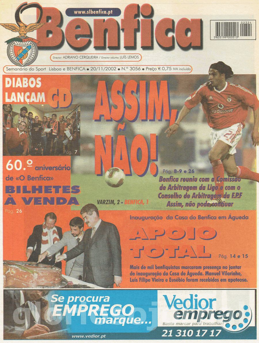 jornal o benfica 3056 2002-11-20
